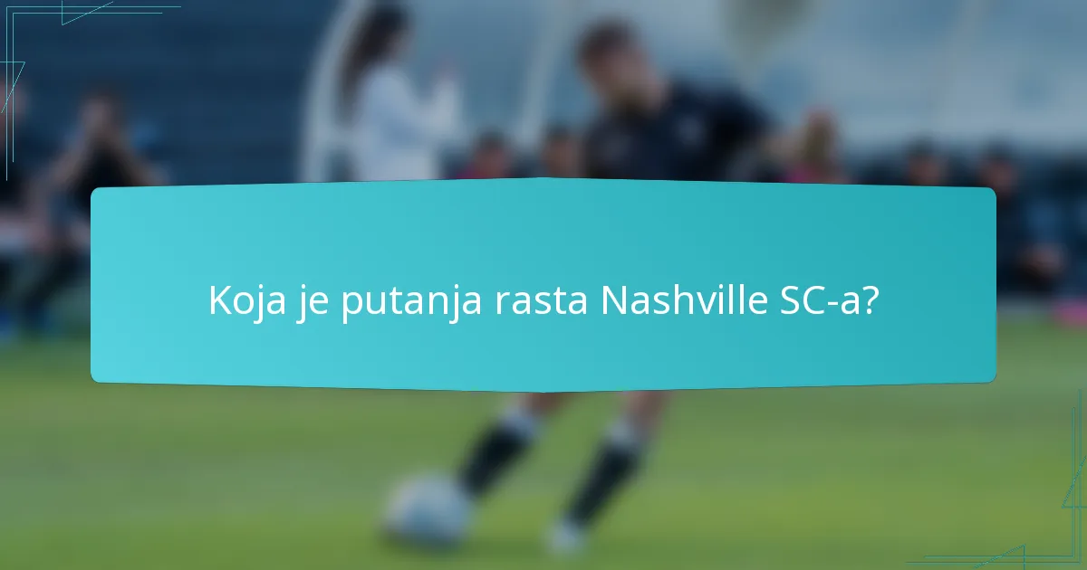 Koja je putanja rasta Nashville SC-a?